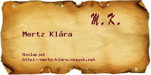 Mertz Klára névjegykártya